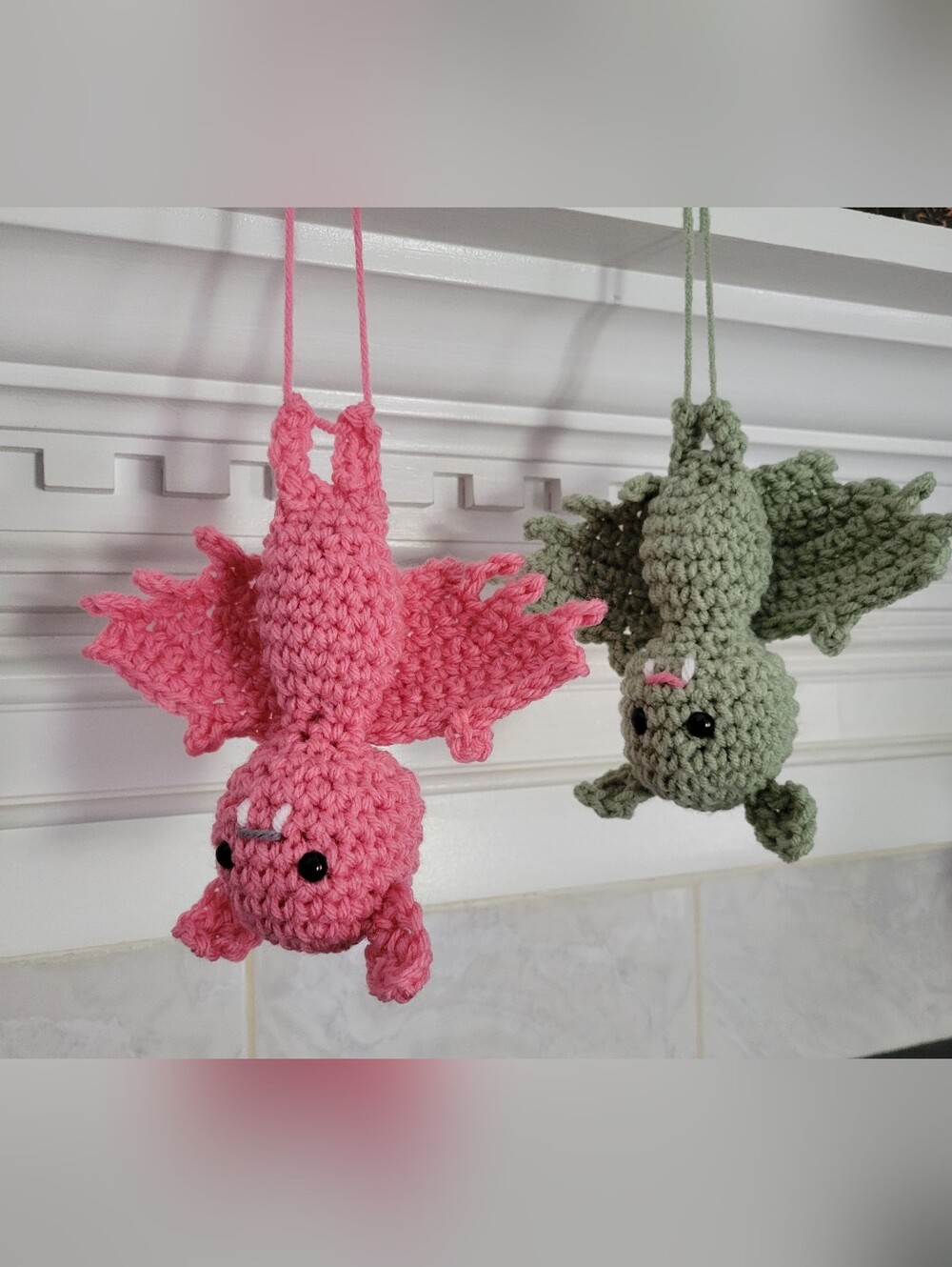 Halloween Pink Bat Dangler Spooky Chic Shabby Sweet Decoration Car House